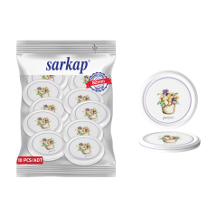 Hijyenik Paketli 10 Adet Kavanoz Kapağı Çiçek Desenler 82 mm Pansies