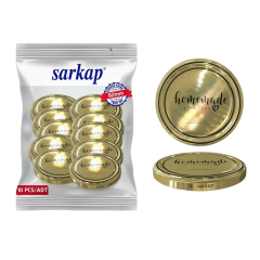 Hijyenik Paketli 10 Adet Kavanoz Kapağı Homemade Modeller 82 mm TarihliGold
