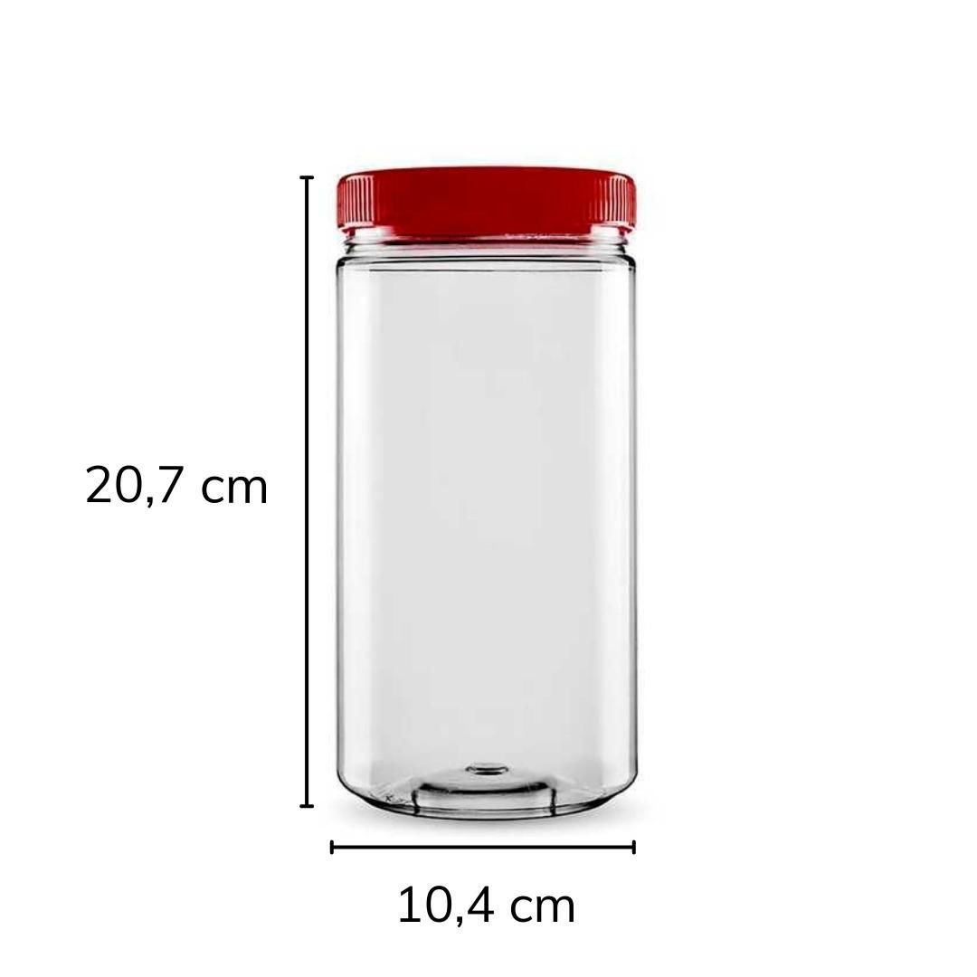 Sarkap 1500 ml Silindir Pet Kavanoz Kırmızı