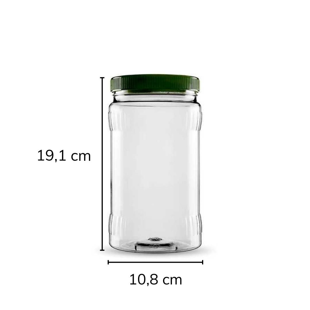 Sarkap 1500 ml Dilimli Pet Kavanoz Yeşil