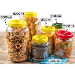 Sarkap 1500 ml Dilimli Pet Kavanoz Kırmızı