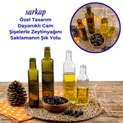 Sarkap 500 ml Dorika Kapaklı Cam Zeytinyağı Şişesi Yağdanlık AkıtmasızKapak