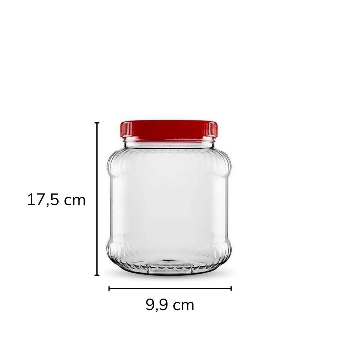 Sarkap 2000 ml Dilimli Pet Kavanoz Kırmızı