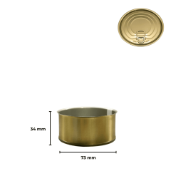 Sarkap 73x34 Kapaklı Konserve Kutusu Gold - EasyOpenKapak