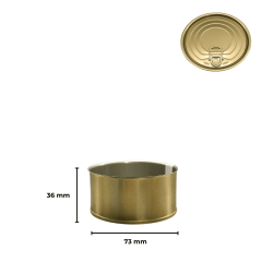 Sarkap 73x36 Kapaklı Konserve Kutusu Gold - EasyOpenKapak