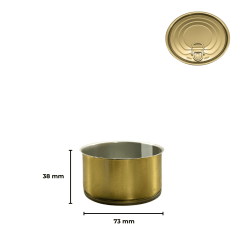 Sarkap 73x38 Kapaklı Konserve Kutusu Gold - EasyOpenKapak