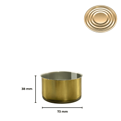 Sarkap 73x38 Gold Laklı Kapaklı Konserve Kutusu Gold - NormalKapak