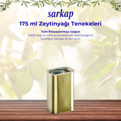 Sarkap 0,175 L (175 ml) Kapaklı Dekoratif Zeytinyağı Tenekesi Gold