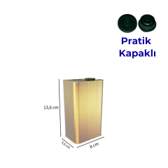 Sarkap 0,5 L (500 ml) Kapaklı Dekoratif Zeytinyağı Tenekesi Gold