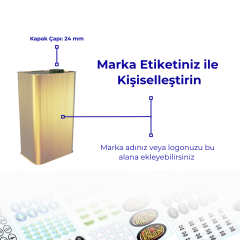 Sarkap 0,5 L (500 ml) Kapaklı Dekoratif Zeytinyağı Tenekesi Gold