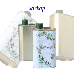Sarkap 0,5 L (500 ml) Kapaklı Dekoratif Zeytinyağı Tenekesi Gold