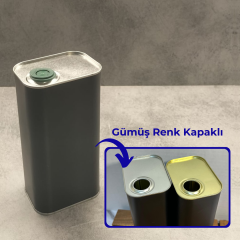 Sarkap 1 L (1000 ml) Kapaklı Zeytinyağı Tenekesi KoyuSiyah - PratikKapaklı