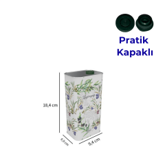 Sarkap 1 L (1000 ml) Kapaklı Zeytinyağı Tenekesi BeyazYeşilZeytin - PratikKapaklı