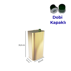 Sarkap 1 L (1000 ml) Kapaklı Zeytinyağı Tenekesi Gold - DobiKapaklı