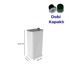 Sarkap 1 L (1000 ml) Kapaklı Zeytinyağı Tenekesi Beyaz - DobiKapaklı