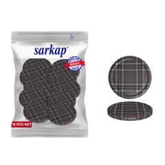 Hijyenik Paketli 10 Adet Kavanoz Kapağı Ekose Desenler 82 mm GRİ