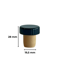 Sarkap 19,5 mm Mantar Kapak - Siyah
