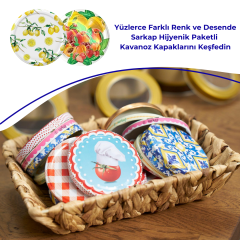 Hijyenik Paketli 10 Adet Kavanoz Kapağı Meyve Desenler 82 mm Limon
