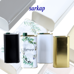 Sarkap 1 L (1000 ml) Kapaklı Zeytinyağı Tenekesi Gold