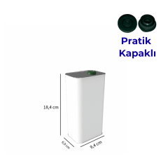 Sarkap 1 L (1000 ml) Kapaklı Zeytinyağı Tenekesi Beyaz