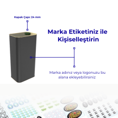 Sarkap 1 L (1000 ml) Kapaklı Zeytinyağı Tenekesi Mat Siyah