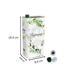 Sarkap 1 L (1000 ml) Kapaklı Zeytinyağı Tenekesi BeyazYeşilZeytin