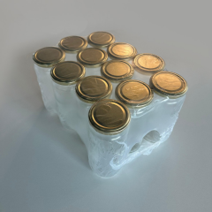 Sarkap 12'li 500 ml Kapaklı Cam Kavanoz - Gold Kapak