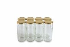 Sarkap 8'li 500 ml Kapaklı Cam Kavanoz - Gold Kapak