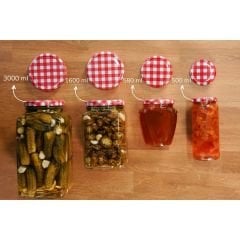 Sarkap 4'lü 3000 ml Kapaklı Köşeli Cam Kavanoz - Gold Kapak