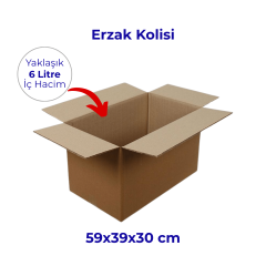 Sarkap BC Dalga Çift Oluk Karton Erzak Kolisi 39x59x30 cm