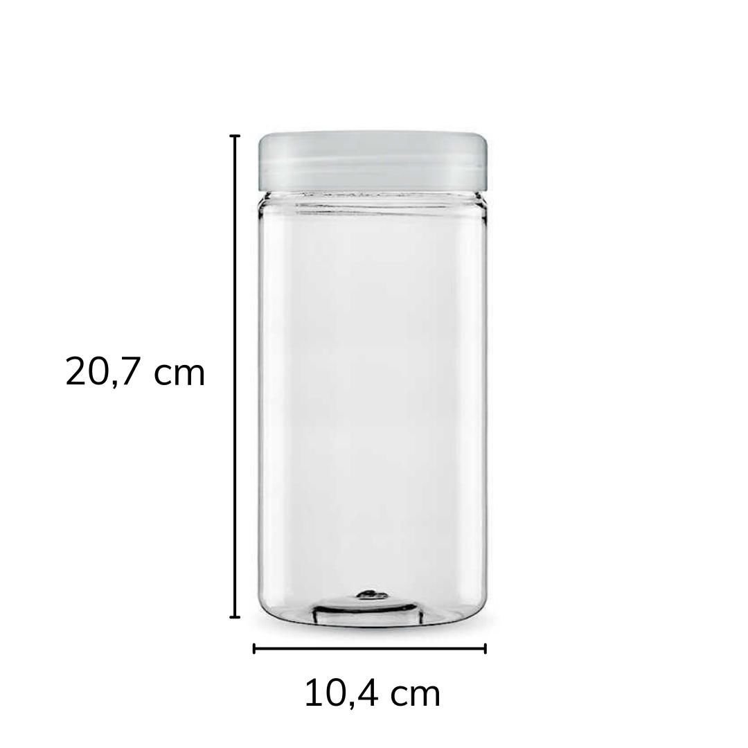 Sarkap 1500 ml Silindir Pet Kavanoz Şeffaf