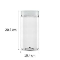 Sarkap 1500 ml Silindir Pet Kavanoz Şeffaf