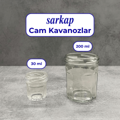 Sarkap 200 ml Kapaksız Köşeli Cam Kavanoz