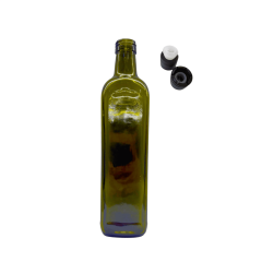 Sarkap 750 ml Marasca Kapaklı Cam Zeytinyağı Şişesi Yağdanlık Yeşil AkıtmalıKapak