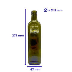 Sarkap 750 ml Marasca Kapaklı Cam Zeytinyağı Şişesi Yağdanlık Yeşil Akıtmalı Kapak