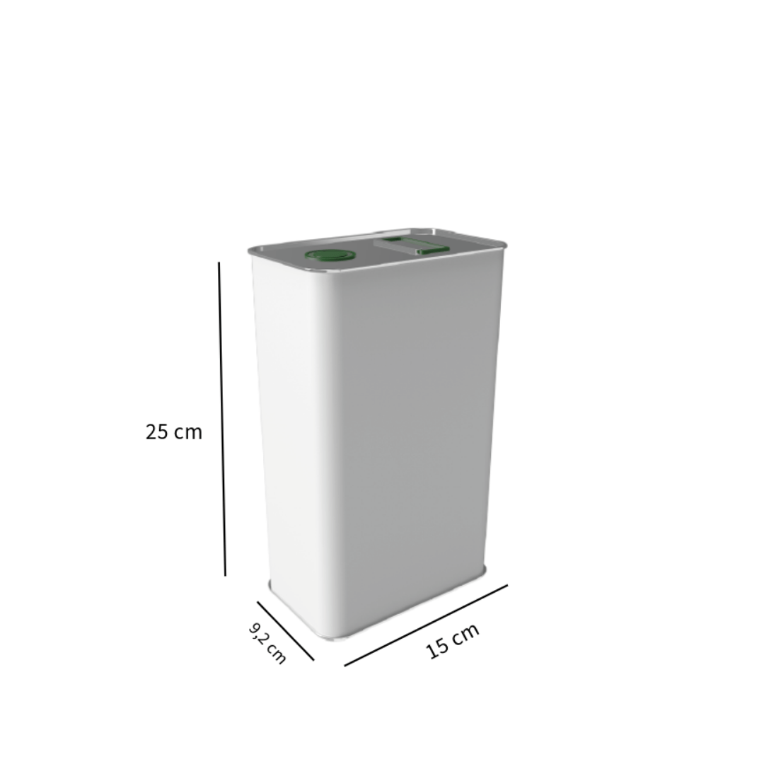 Sarkap 3 L (3000 ml) Kapaklı Kulplu Zeytinyağı Tenekesi Beyaz