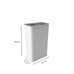 Sarkap 3 L (3000 ml) Kapaklı Kulplu Zeytinyağı Tenekesi Beyaz