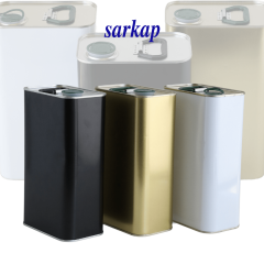 Sarkap 3 L (3000 ml) Kapaklı Kulplu Zeytinyağı Tenekesi Mat Siyah