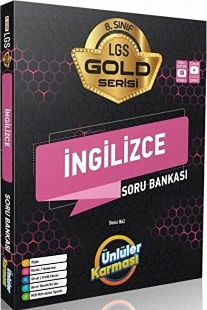 2022 8. Sınıf LGS İngilizce Gold Serisi Soru Bankası / Kolektif / Ünlüler Karması / 9786057077400