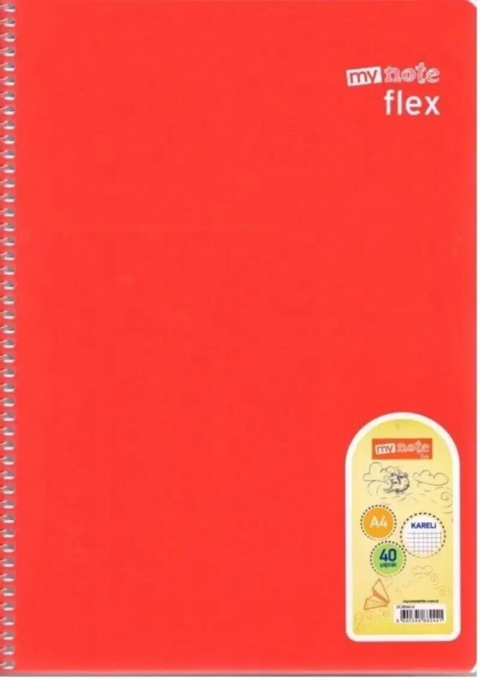 My Note Flex Up Spiralli Pp Defter A4 40 Yaprak Kareli