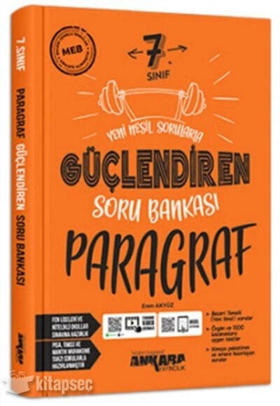 Ankara 7 Sınıf Paragraf Güçlendiren Soru Bankası