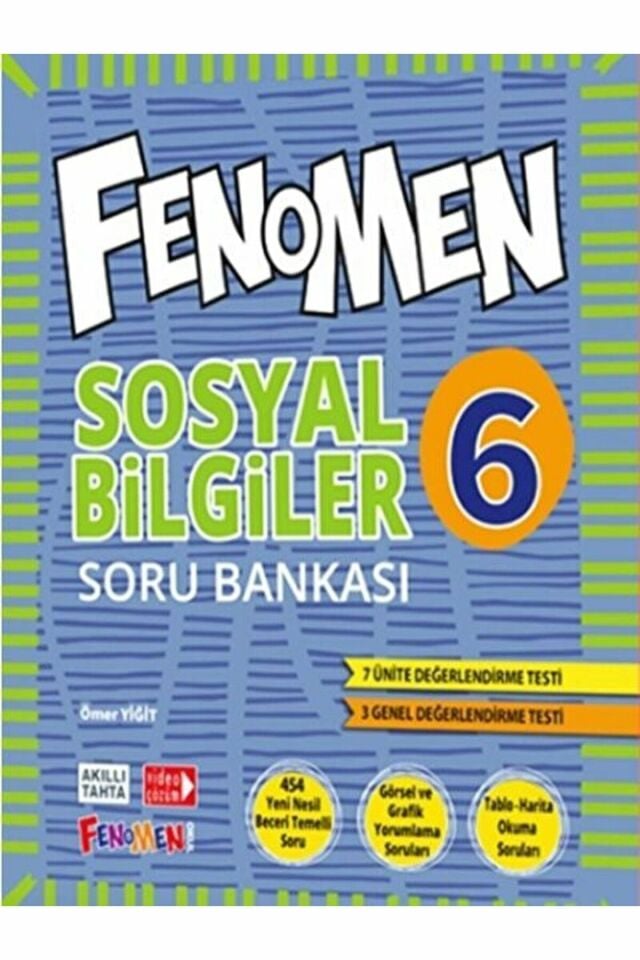 6. Sınıf Sosyal Bilgiler Soru Bankası Fenomen Okul Yayınları / Fenomen Kitap / 9786258450378