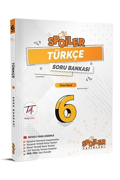 6.sınıf Spoiler Türkçe Video Çözümlü Soru Bankası