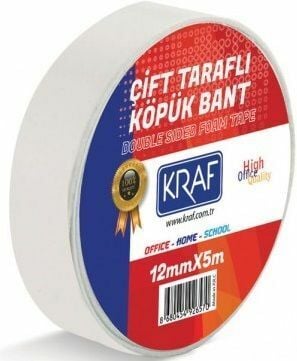 KRAF ÇİFT TARAFLI KÖPÜK BANT 12MMX5M 5012G