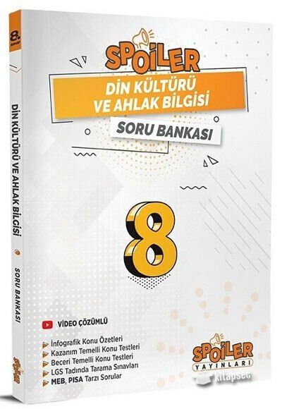 Spoiler 8 Sınıf Din Kültürü ve Ahlak Bilgisi Soru Bankası