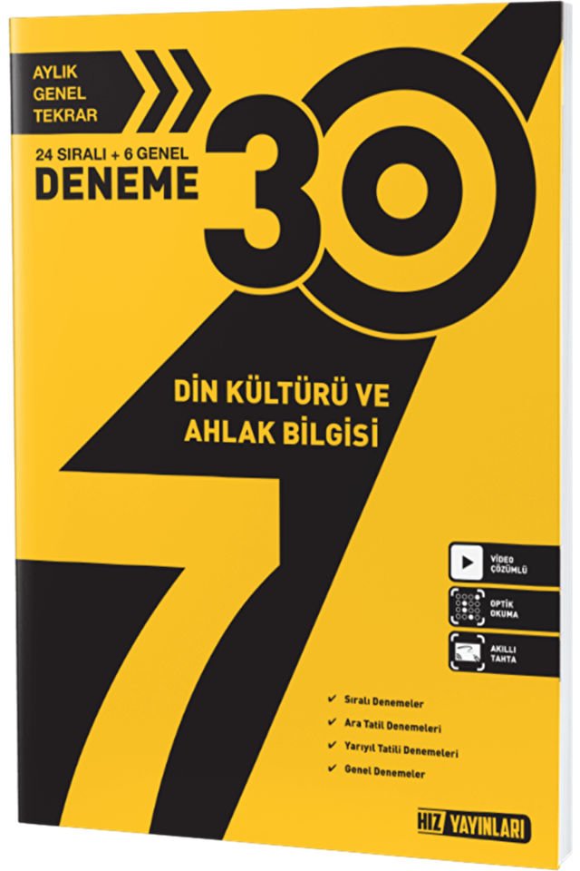 7. Sınıf Din Kültürü 30'lu Deneme / Kolektif / Hız Yayınları / 9786257750134