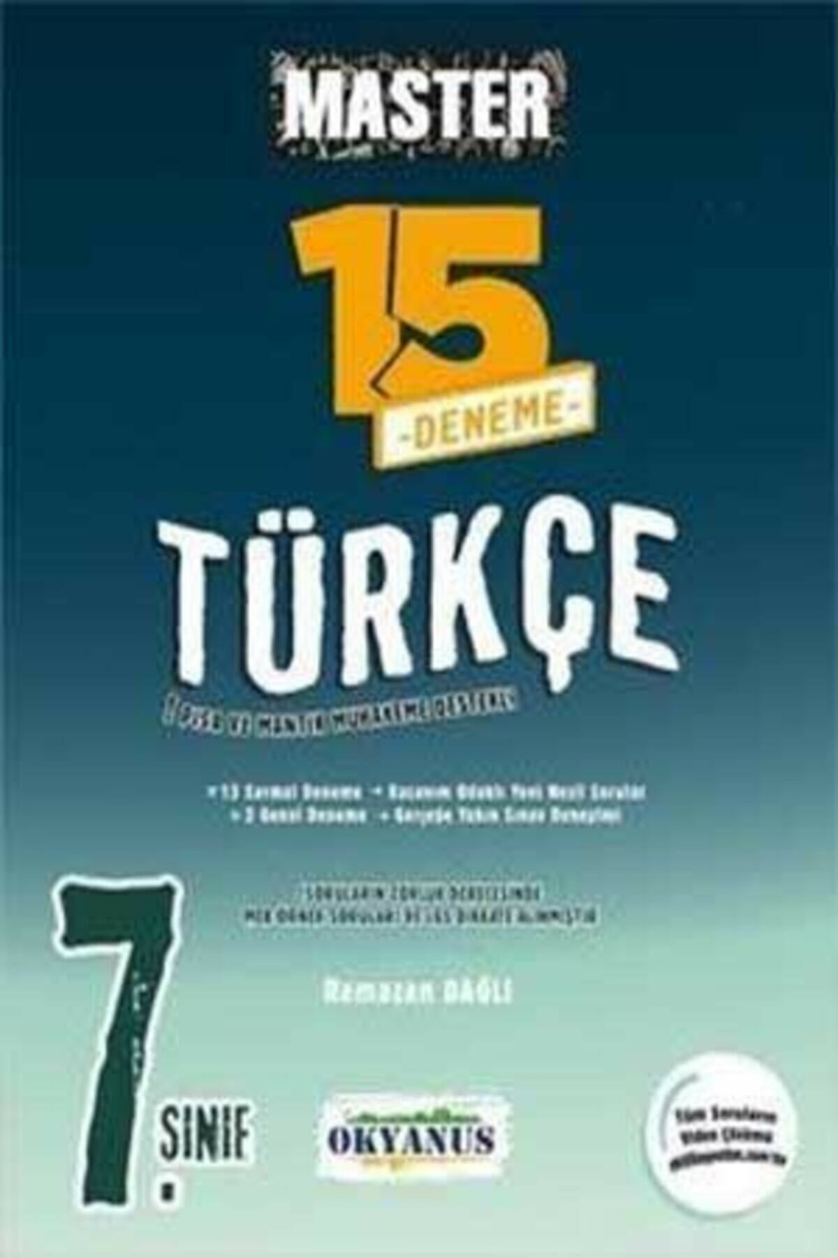 7. Sınıf Türkçe Master 15 Türkçe Deneme / Ramazan Dağlı / Okyanus Yayınları / 9786059565974