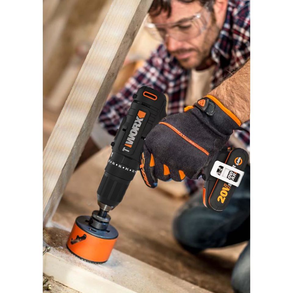 WORX WX370.9 20Volt Profesyonel Şarjlı Darbeli Matkap (Akü Dahil Değildir)