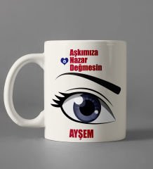 eJOYA Kişiye Özel Aşkımıza Nazar Değmesin Kupa Bardak 80496