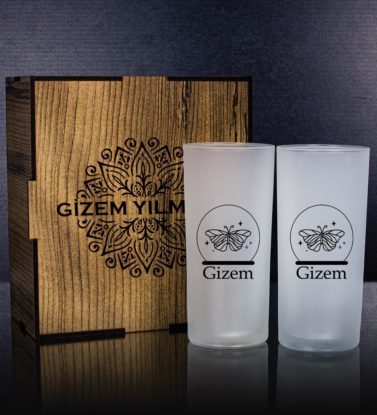 eJOYA Kişiye Özel Kutusunda 2'li Rakı Bardağı Hediye Seti 107194